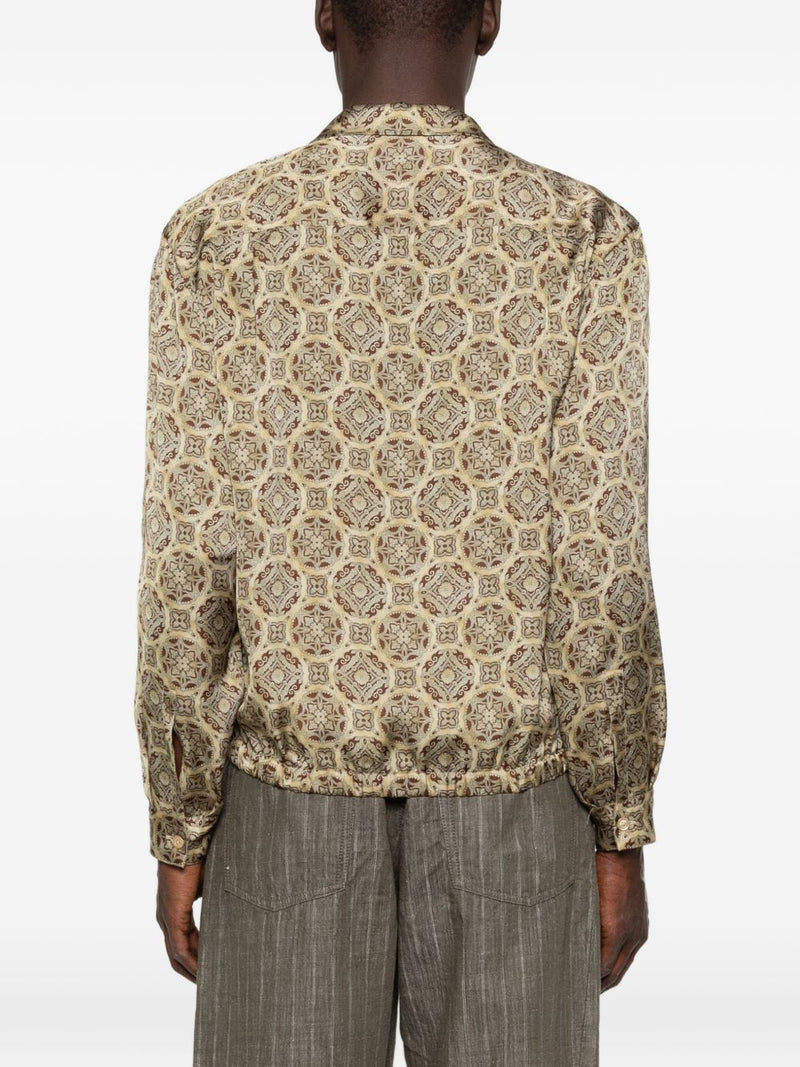 Emporio Armani Geometric Print Double-Breasted Shirt | Ur... | Urbalenti™ NYC