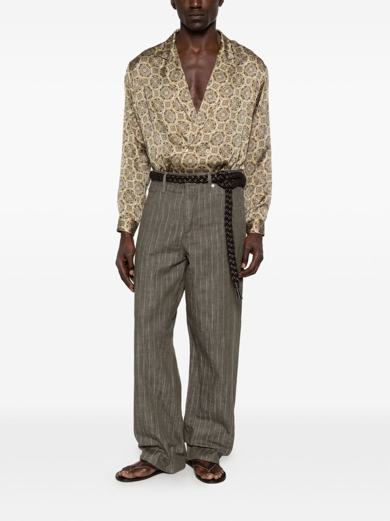Emporio Armani Geometric Print Double-Breasted Shirt | Ur... | Urbalenti™ NYC