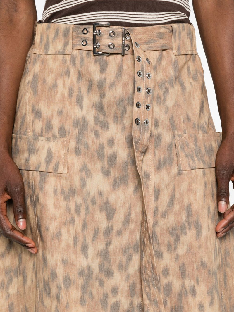 Ganni Ganni A-line silhouette Printed cotton skirt