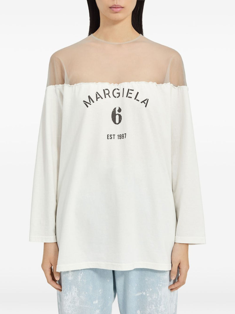 MM6 Maison Margiela Logo Cotton T-Shirt | Urbalenti™ NYC