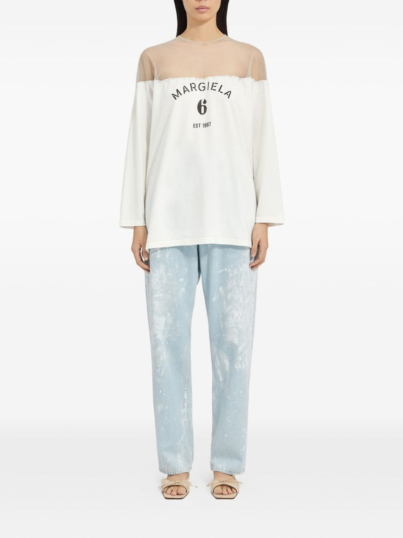 MM6 Maison Margiela Logo Cotton T-Shirt | Urbalenti™ NYC
