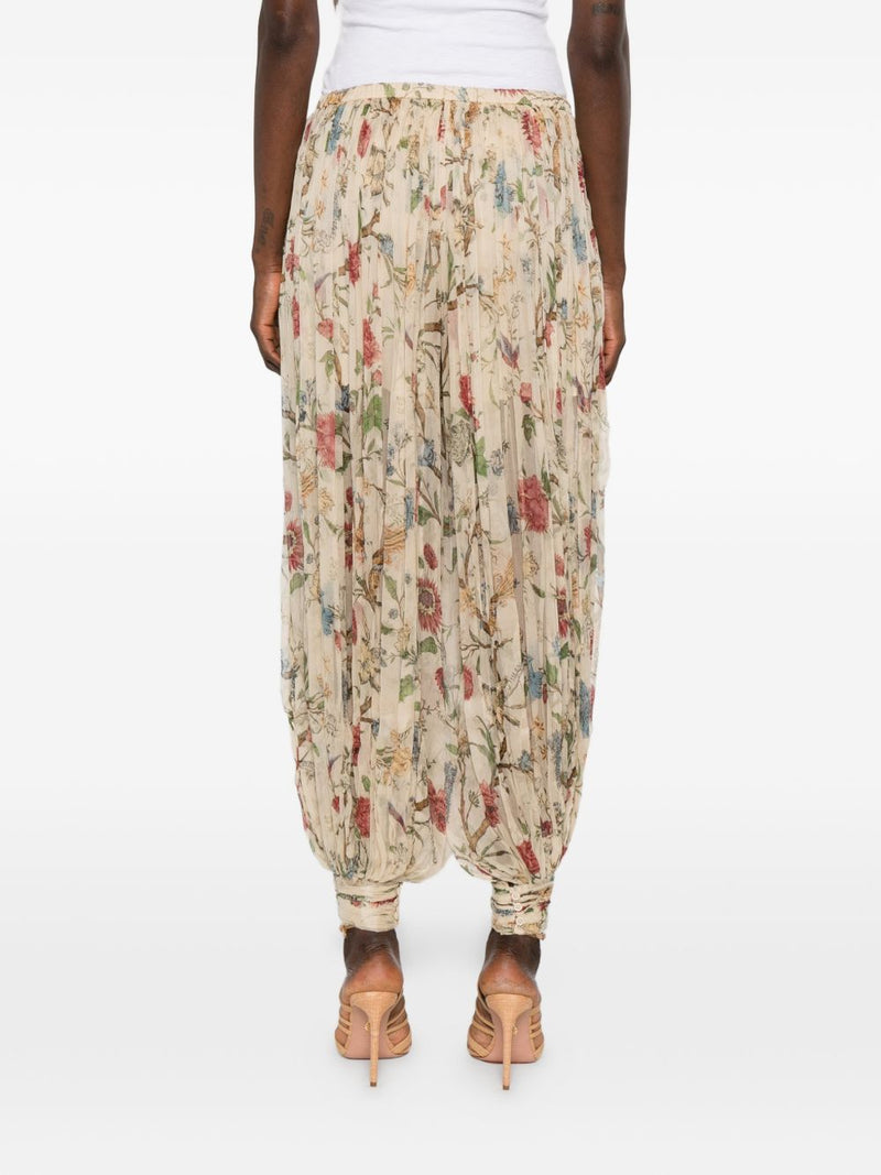 INTO THE EAST Into The East Printed Silk Trousers