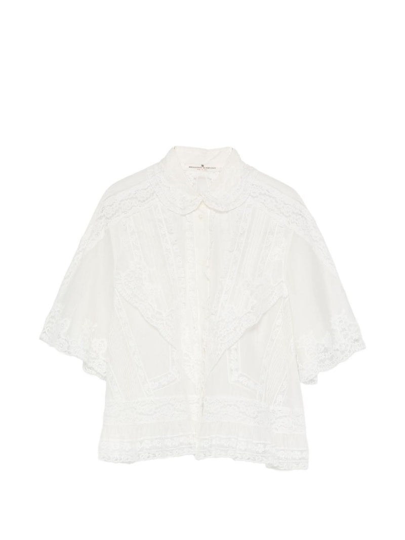Ermanno Scervino Ermanno Scervino Cotton Silk Embroidered Shirt