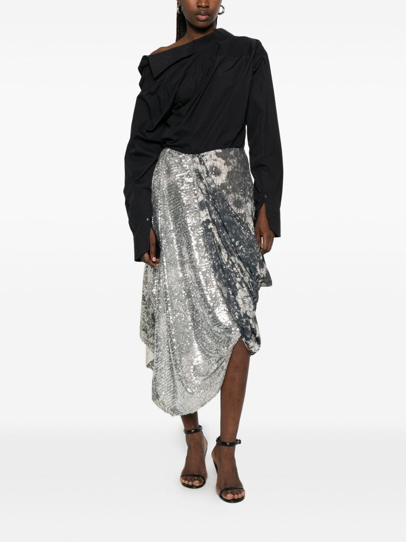 Maison Margiela Asymmetric Midi Skirt | Urbalenti™ NYC