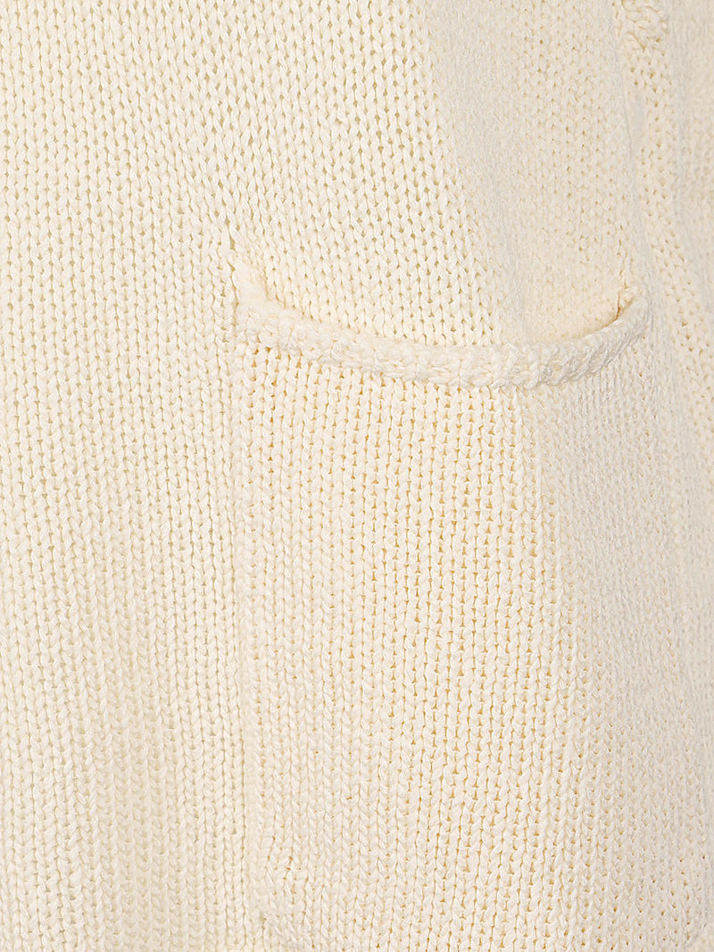 Close-up of 032C MIZUIRO Cotton Vest pocket detail, highlighting the unique textured fabric that combines comfort and style. Available at Urbalenti™ NYC.