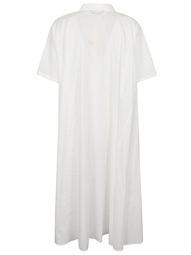 Vestido Camisero de Algodón 032C Mizuiro de Manga Corta con Silueta Acampanada