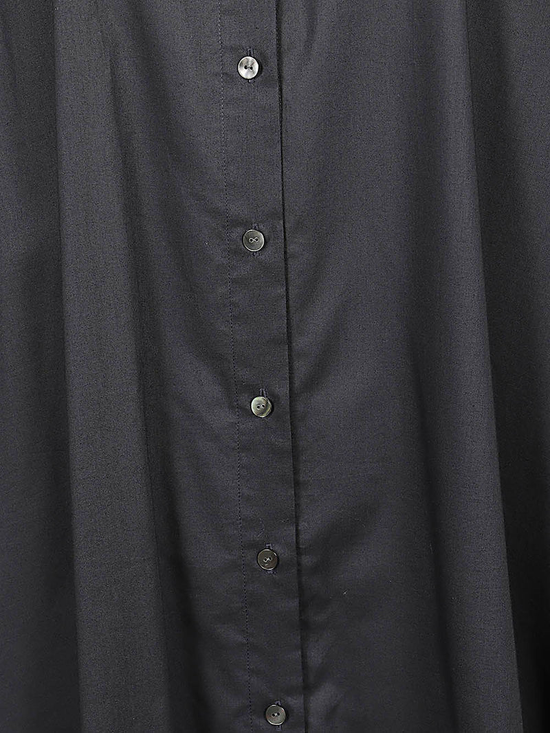 032C Mizuiro Half-Sleeve Cotton Chemisier Dress with Flared Silhouette