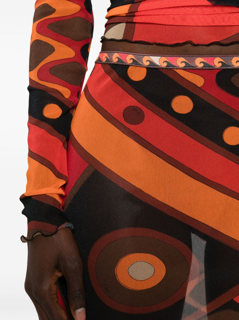 Falda de tul estampada Pucci Pucci