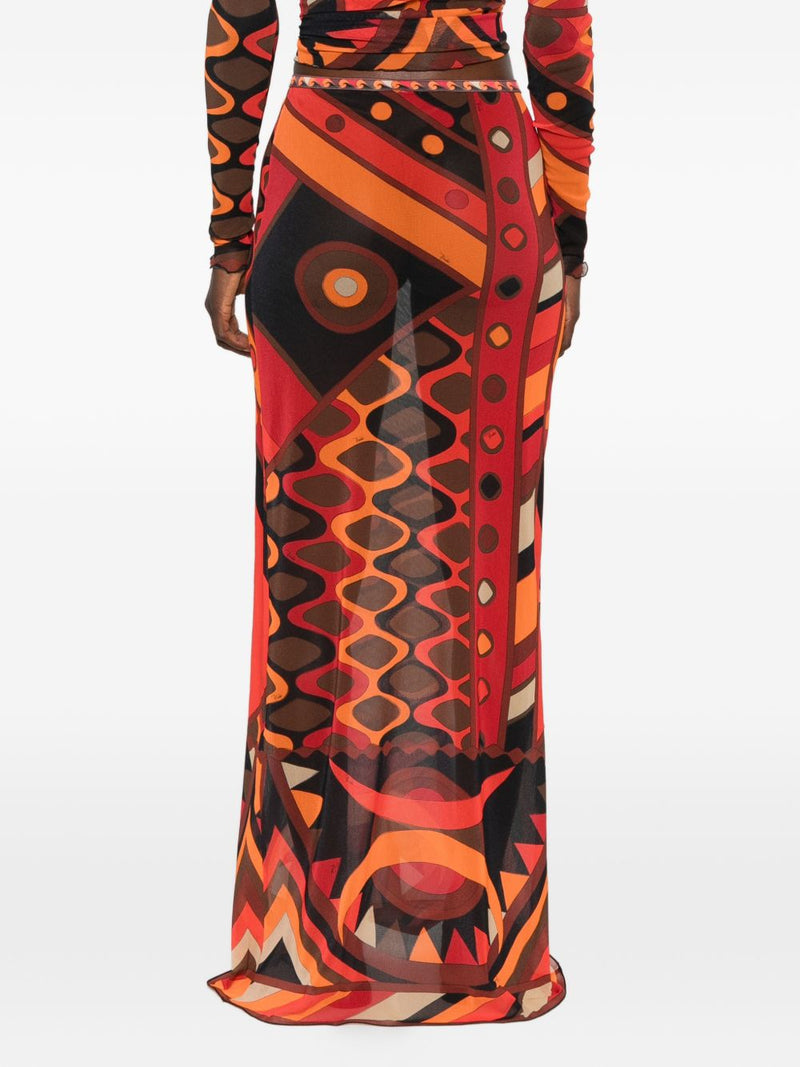 Falda de tul estampada Pucci Pucci