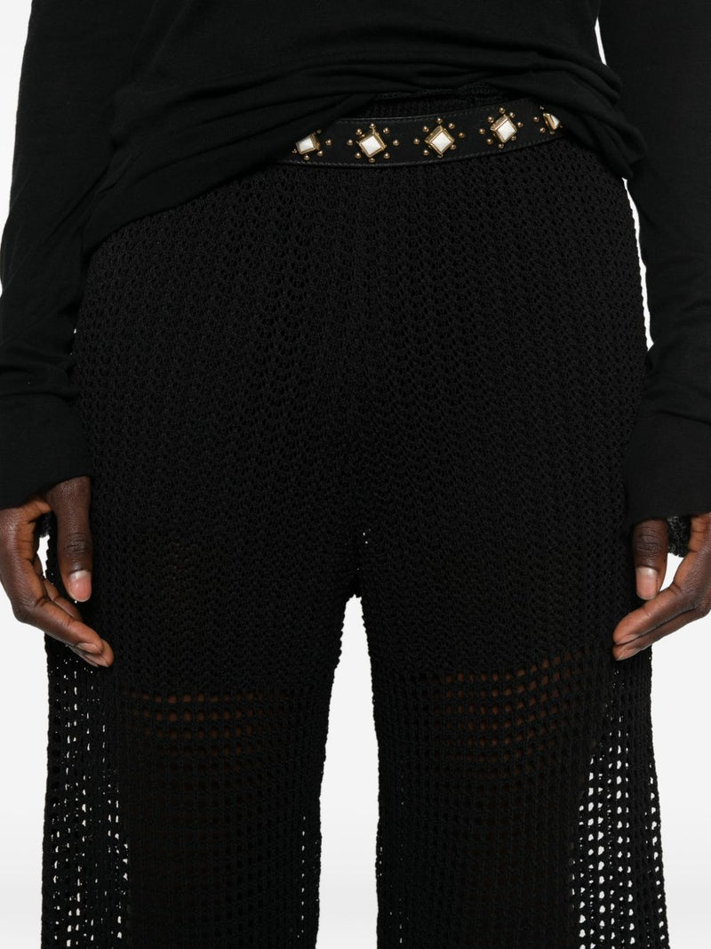 Iro Iro Crochet Knit Wide-Leg Trousers