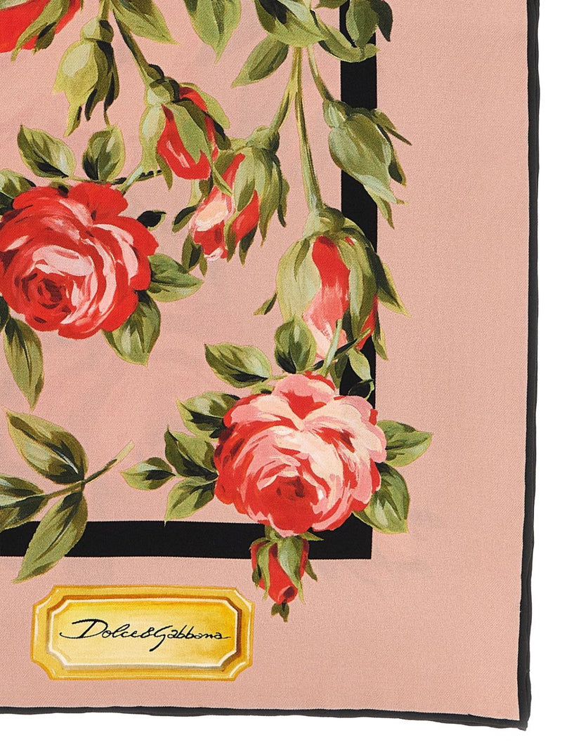 Dolce & Gabbana - Dolce & Gabbana Roses Bouquet Print Silk Foulard. | Urbalenti™ NYC