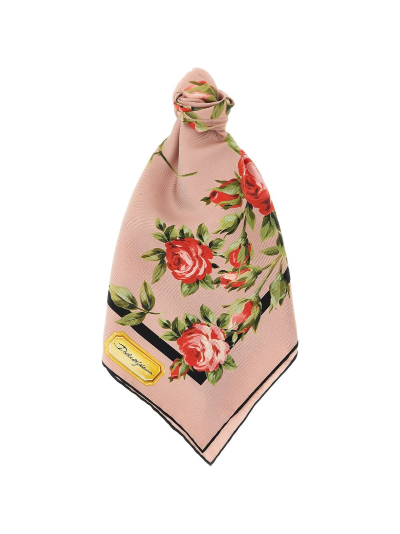 Dolce & Gabbana - Dolce & Gabbana Roses Bouquet Print Silk Foulard. | Urbalenti™ NYC