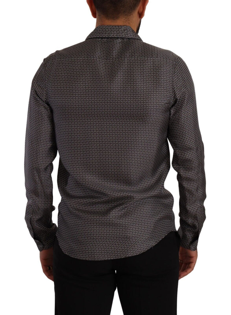Camisa de pijama para hombre con estampado fantasía gris Dolce & Gabbana