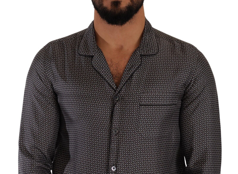 Camisa de pijama para hombre con estampado fantasía gris Dolce & Gabbana