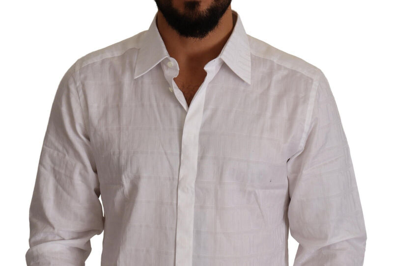 Dolce & Gabbana Camicia elegante bianca in cotone GOLD slim fit