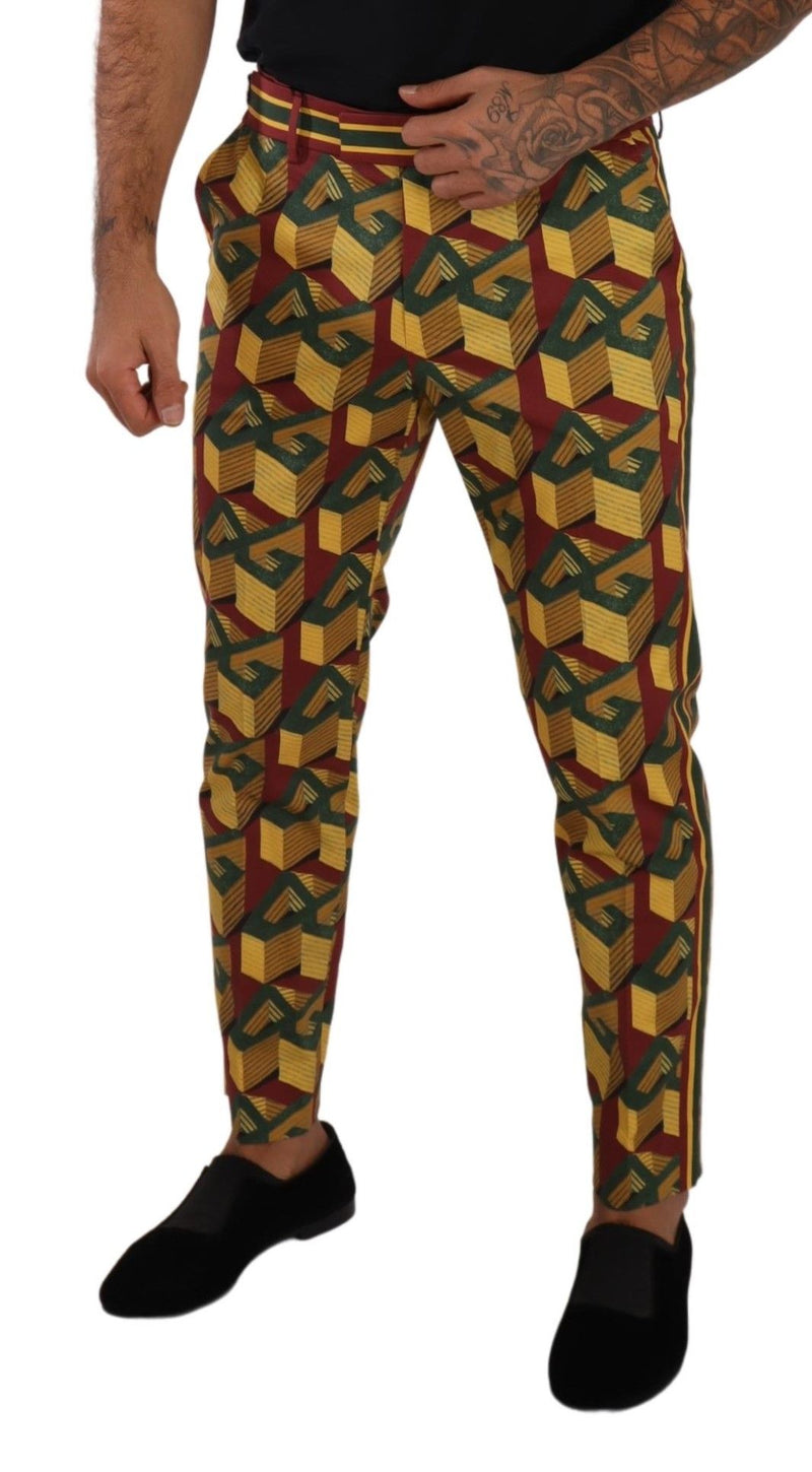 Calça de algodão multicolorida com estampa Logo Mania e corte afunilado Dolce & Gabbana