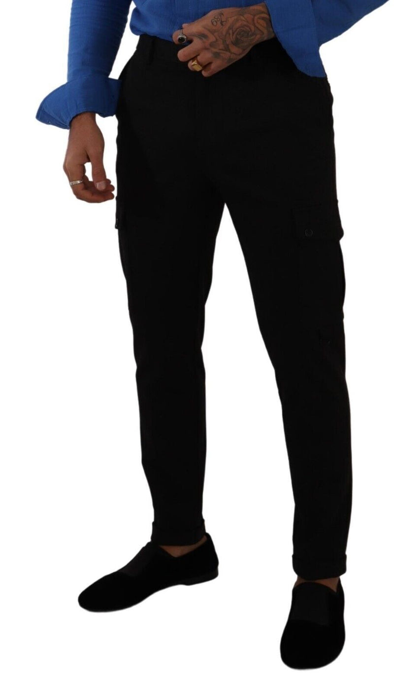 Pantalones cargo pitillo de viscosa negra de Dolce & Gabbana