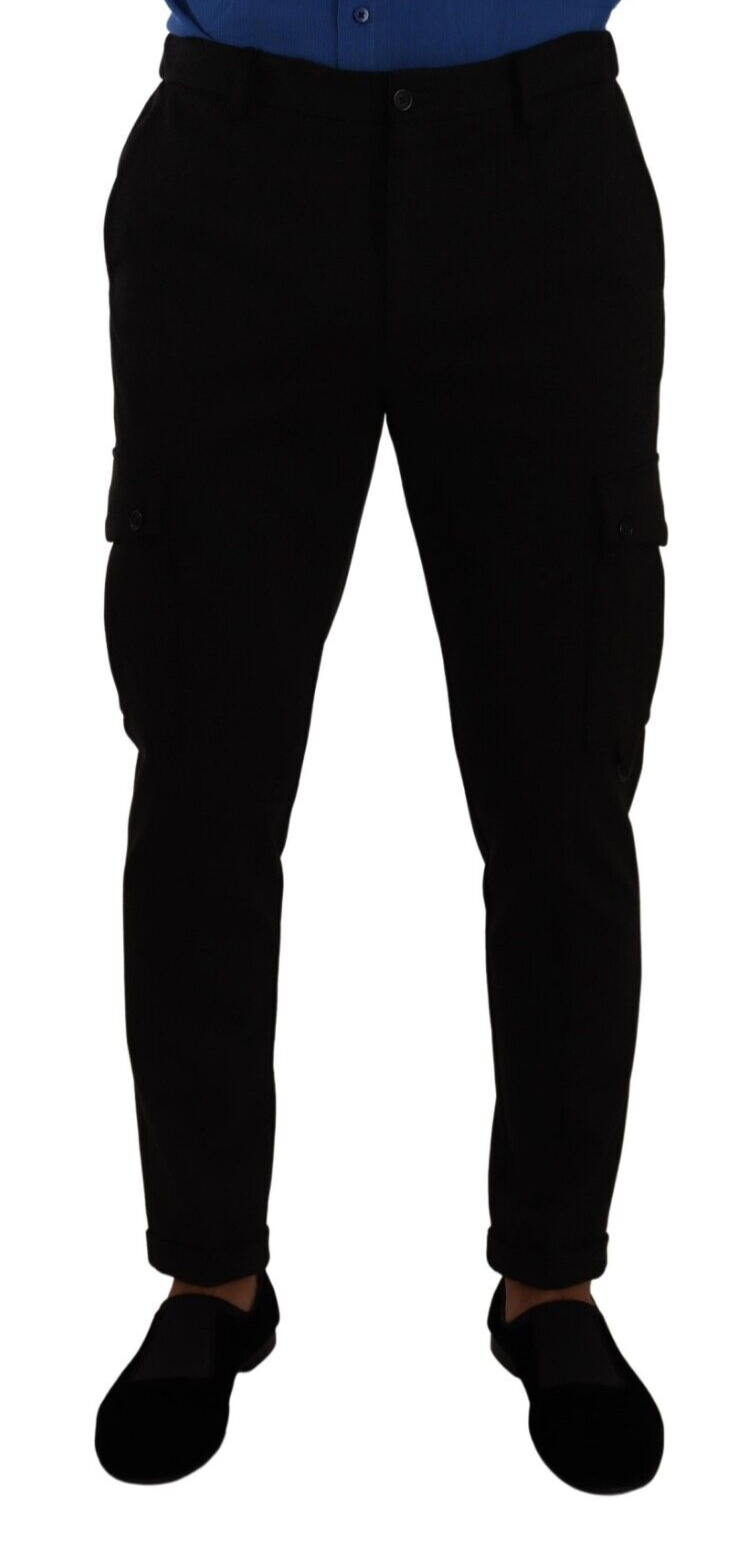 Pantalones cargo pitillo de viscosa negra de Dolce & Gabbana