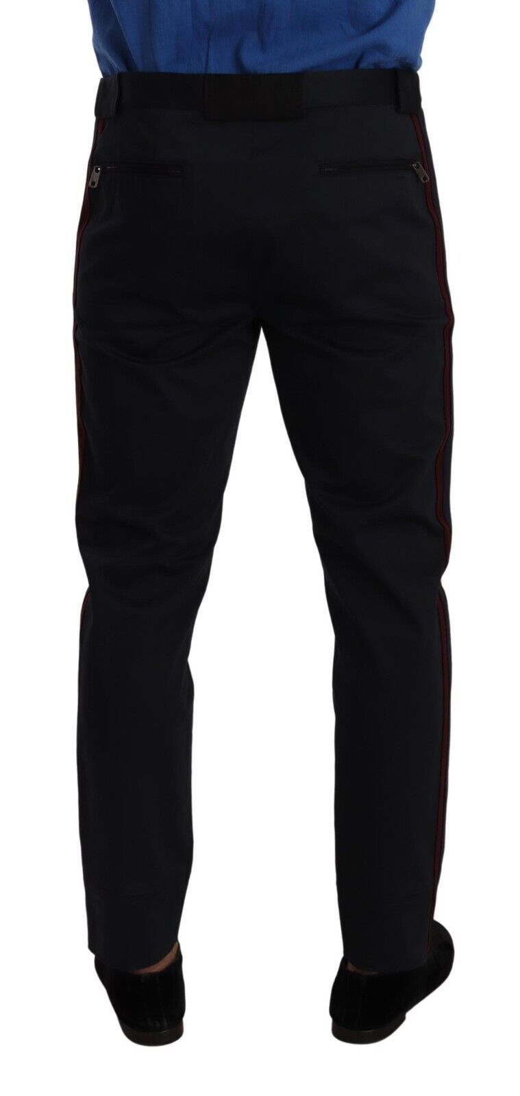 Calça chino skinny azul e bordô de algodão Dolce & Gabbana
