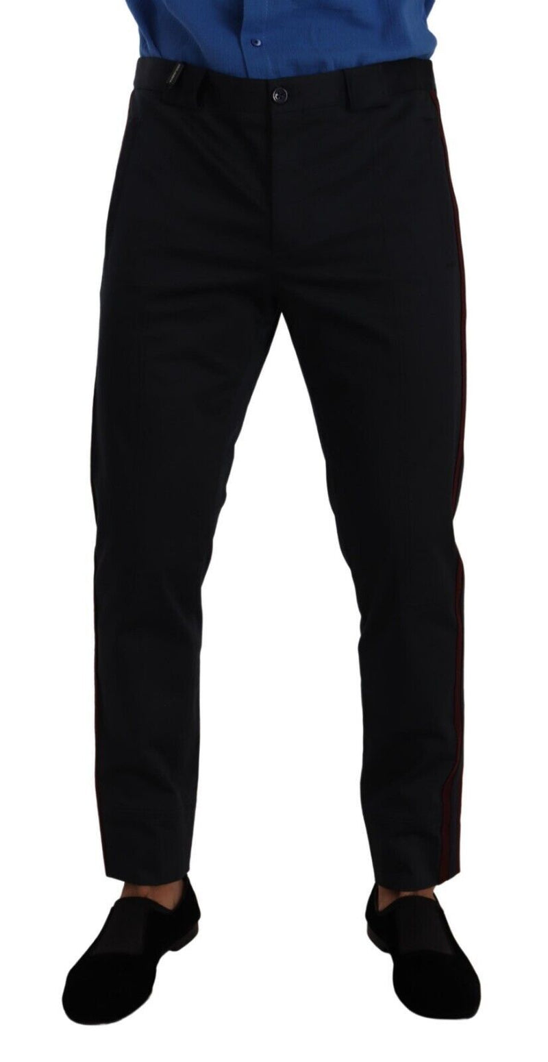 Calça chino skinny azul e bordô de algodão Dolce & Gabbana