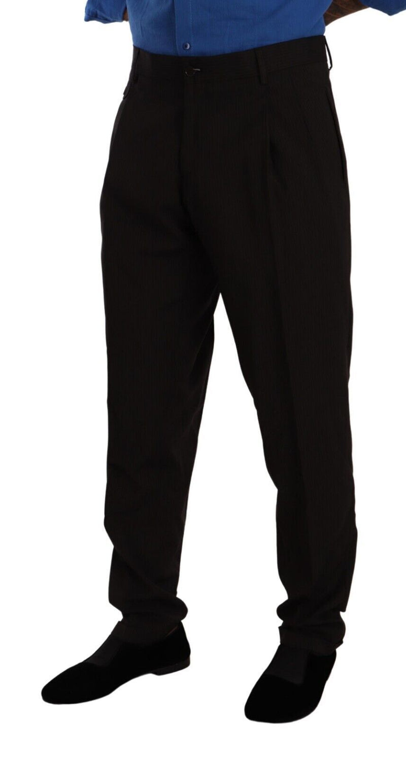 Calça social skinny marrom de lã Dolce & Gabbana