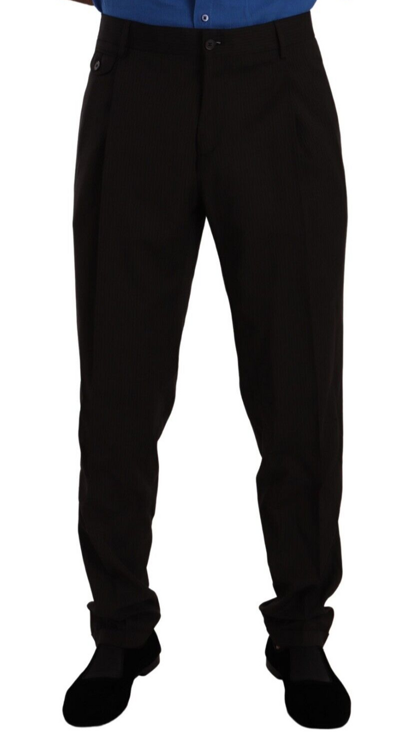 Calça social skinny marrom de lã Dolce & Gabbana