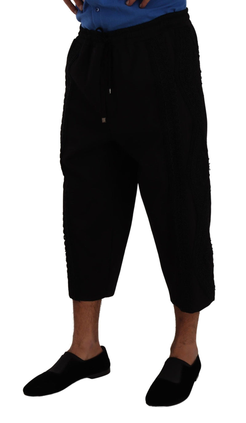Pantalones cortos deportivos Torero de algodón negro de Dolce & Gabbana