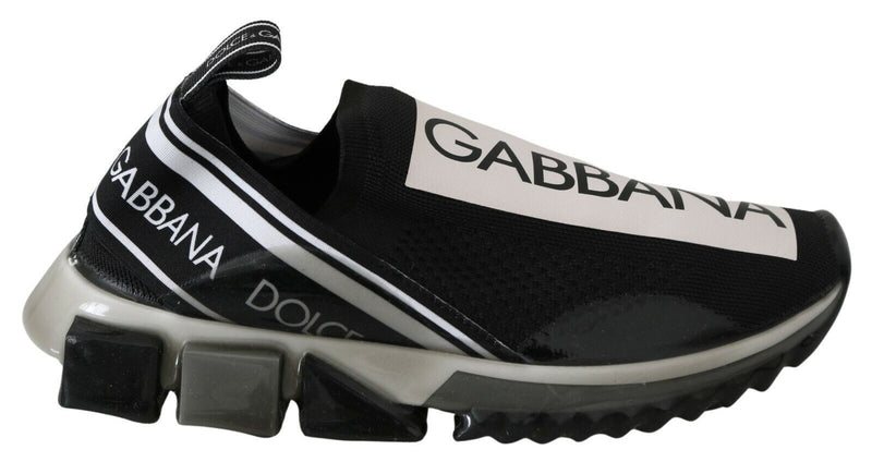 Tênis esportivos SORRENTO pretos e brancos de tecido elástico Dolce & Gabbana