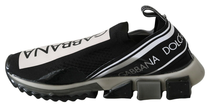 Tênis esportivos SORRENTO pretos e brancos de tecido elástico Dolce & Gabbana