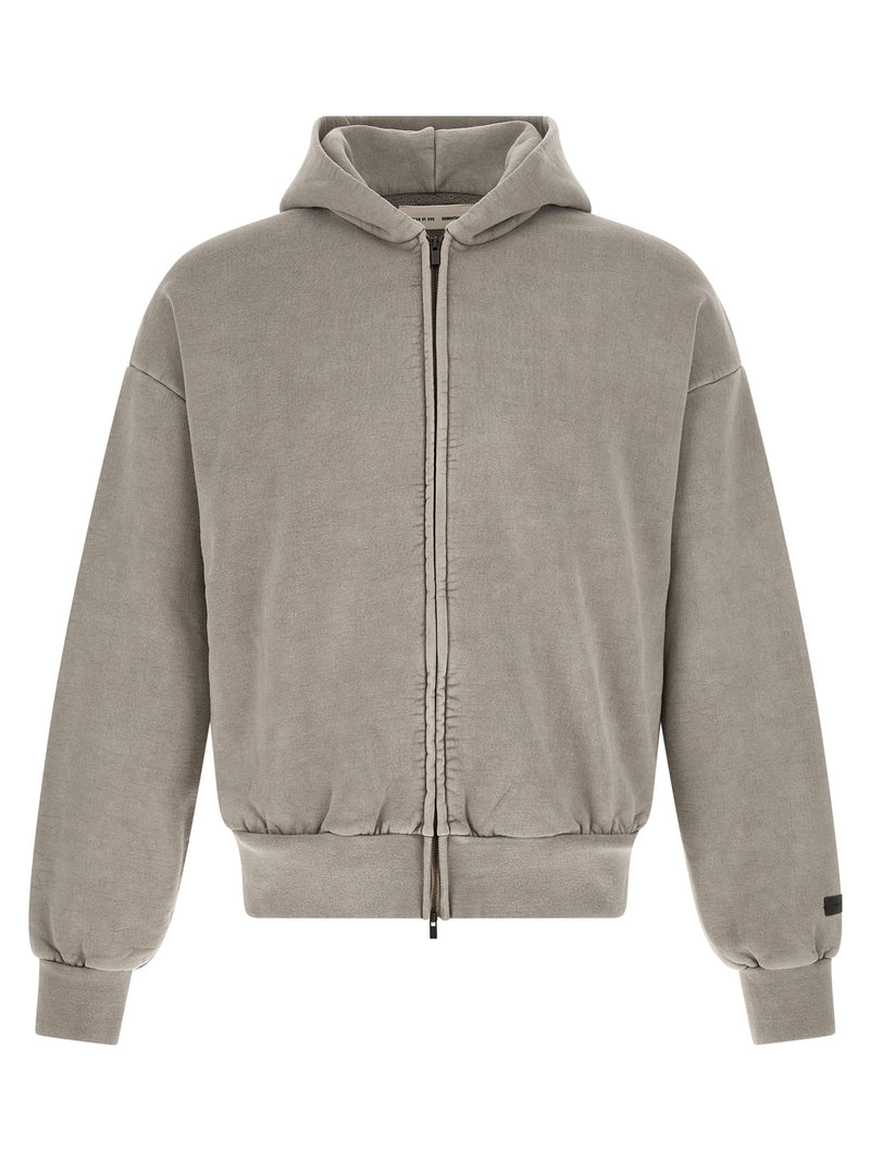 Fear Of God Essential Classic Fleece Full Zip Hoodie - Rubber | Urbalent... | Urbalenti™ NYC