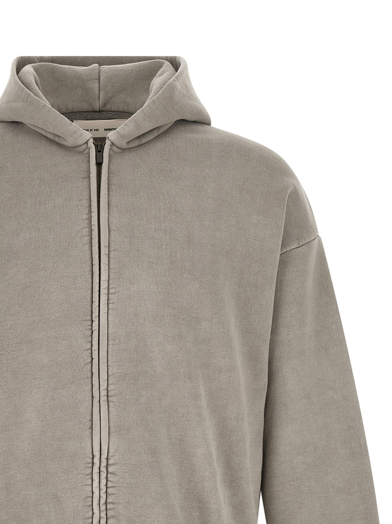 Fear Of God Essential Classic Fleece Full Zip Hoodie - Rubber | Urbalent... | Urbalenti™ NYC