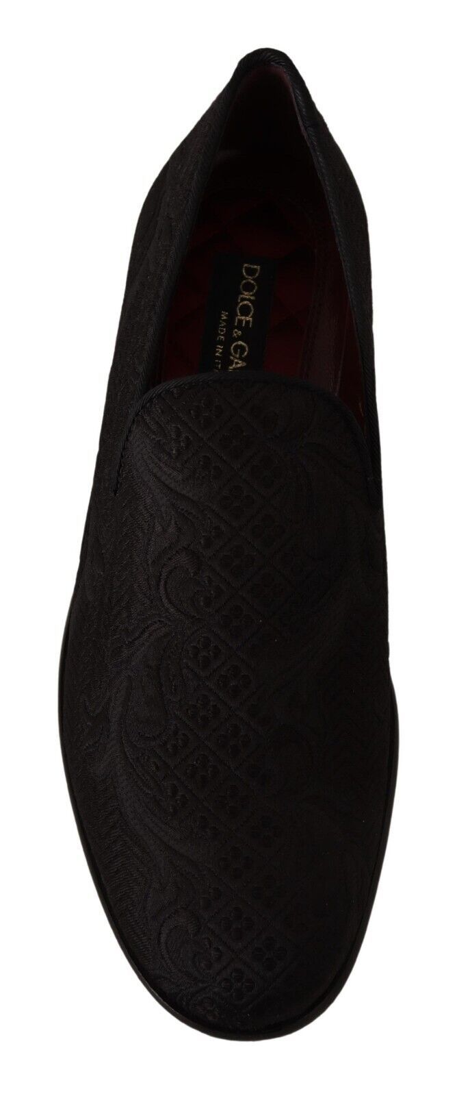 Mocassini in broccato floreale nero Dolce & Gabbana