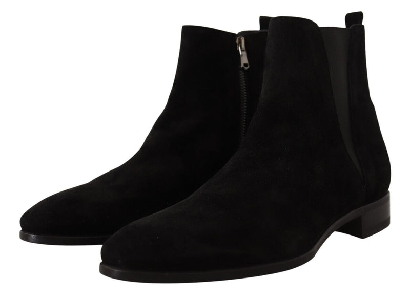 Bottines Chelsea Dolce & Gabbana pour homme en cuir suédé noir