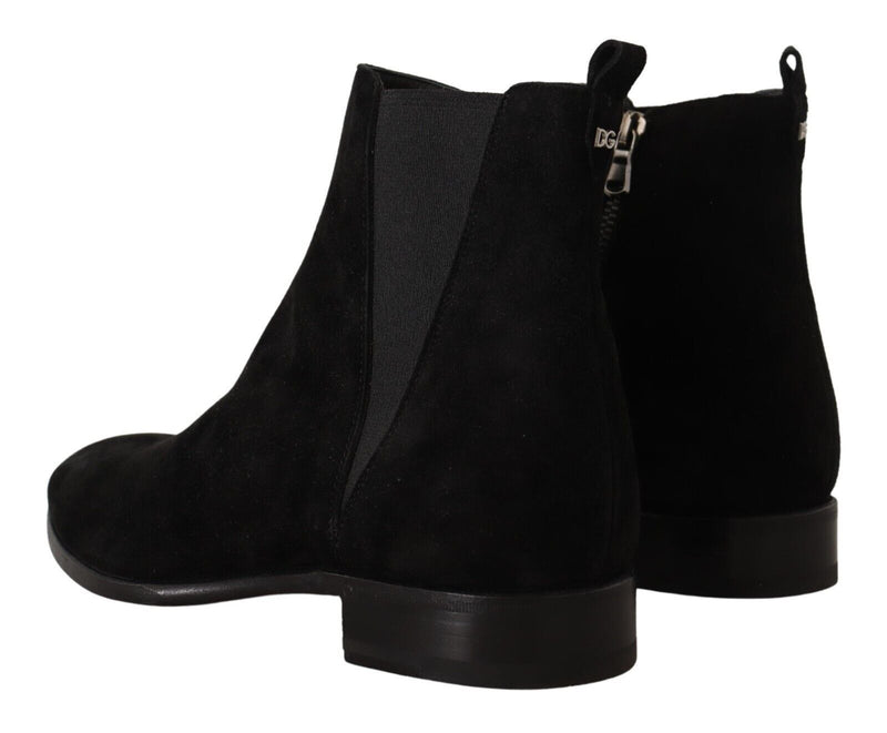 Bottines Chelsea Dolce & Gabbana pour homme en cuir suédé noir