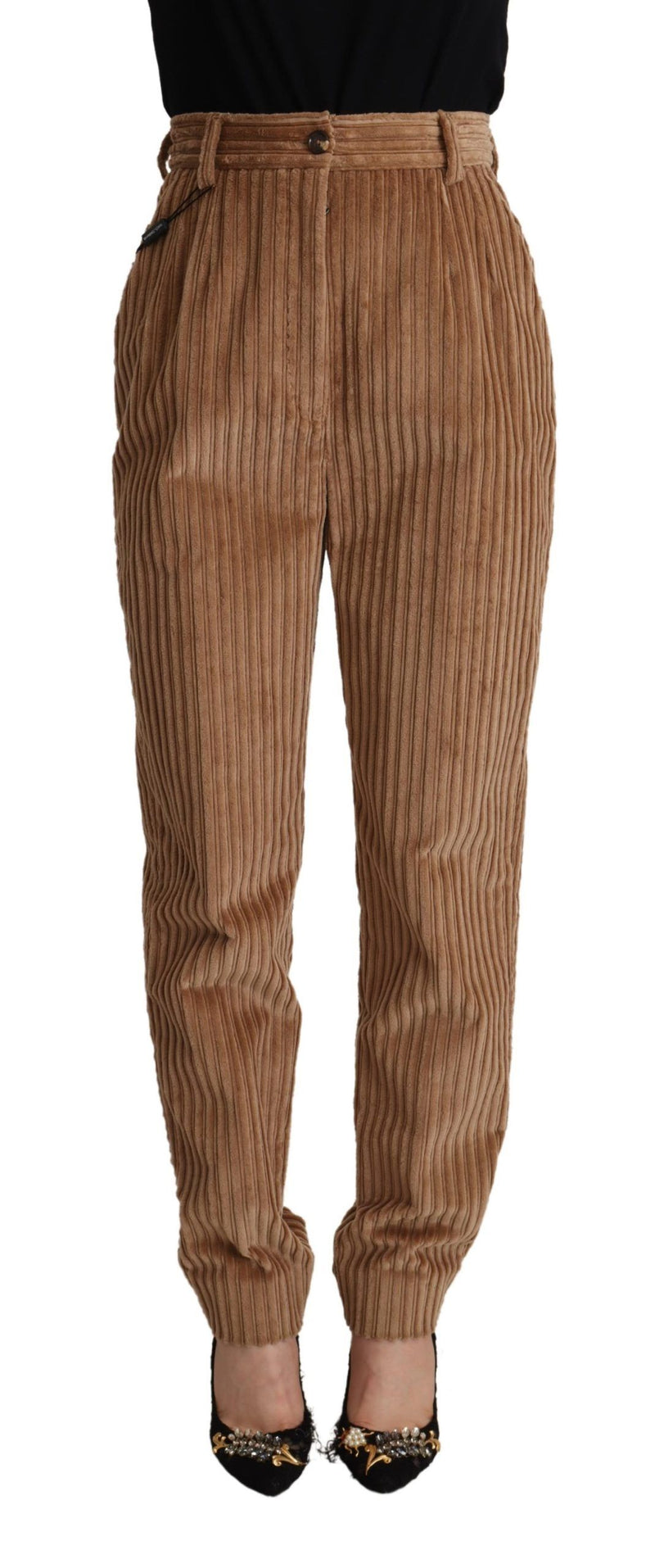 Pantalones tapered de pana de algodón Dolce & Gabbana marrones