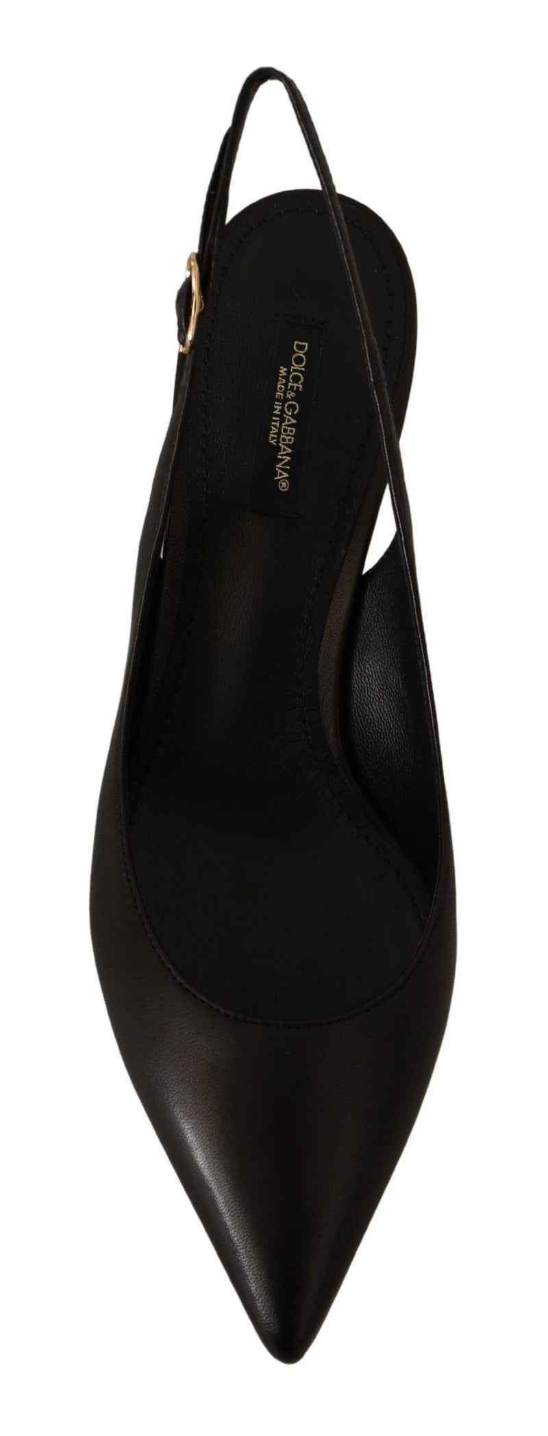 Zapatos de tacón tipo slingback de cuero negro de Dolce & Gabbana