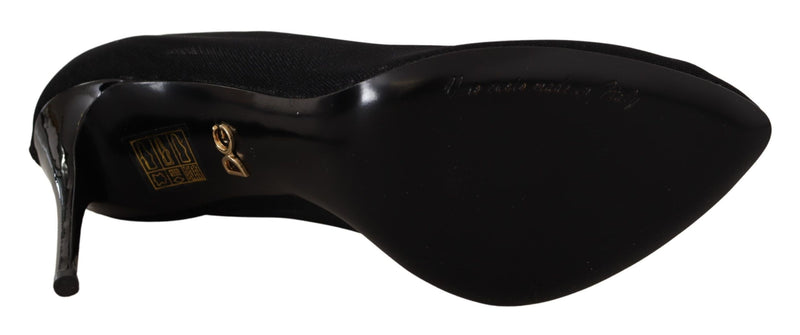 Bottes-escarpins en tulle extensible noir Dolce & Gabbana