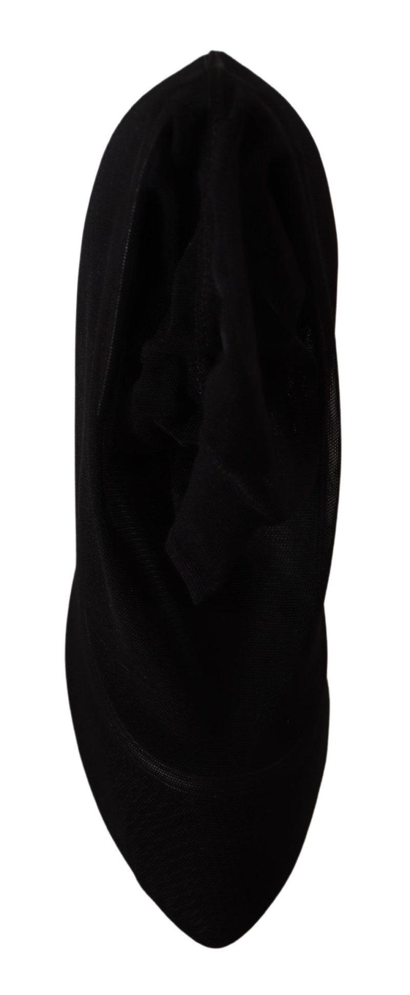 Bottes-escarpins en tulle extensible noir Dolce & Gabbana
