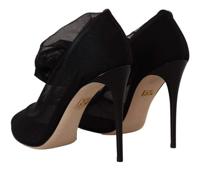 Botines de tul elástico negro de Dolce & Gabbana