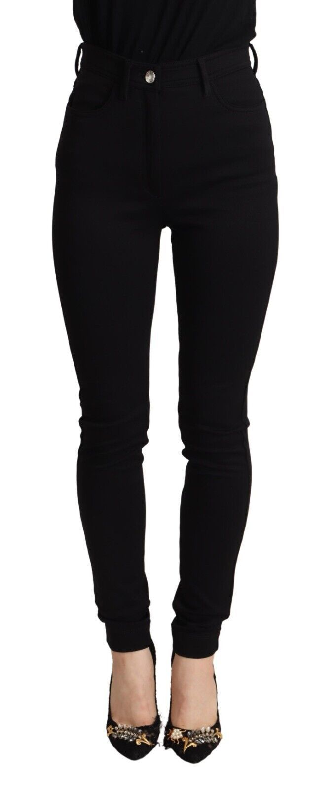 Pantalones negros ajustados de talle alto de Dolce & Gabbana