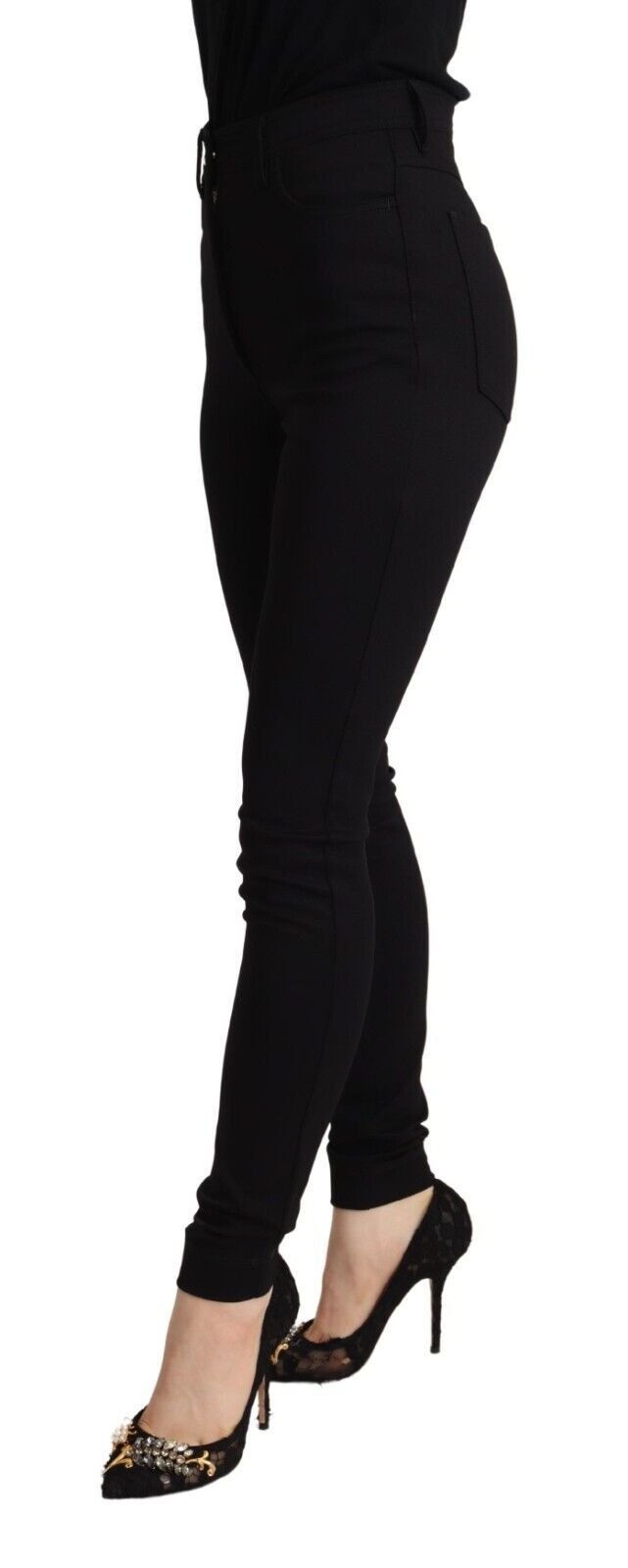 Pantalones negros ajustados de talle alto de Dolce & Gabbana