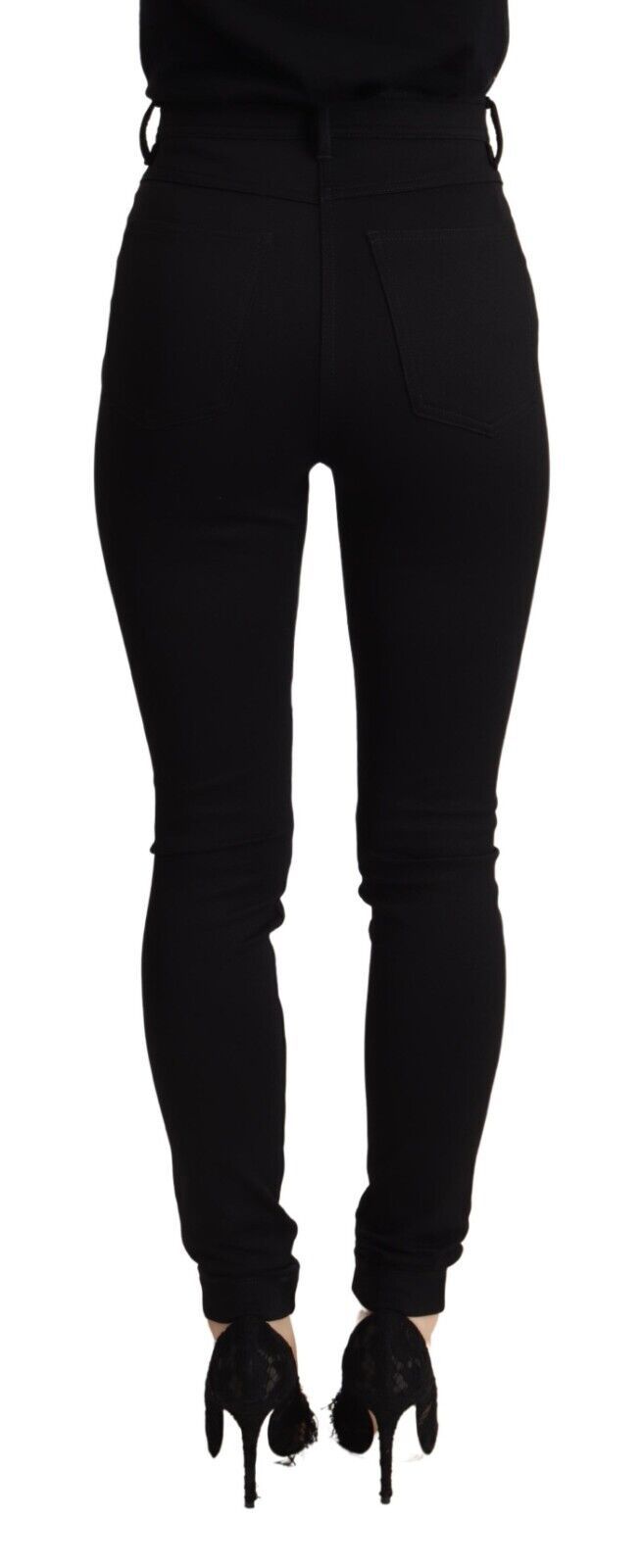 Pantalones negros ajustados de talle alto de Dolce & Gabbana