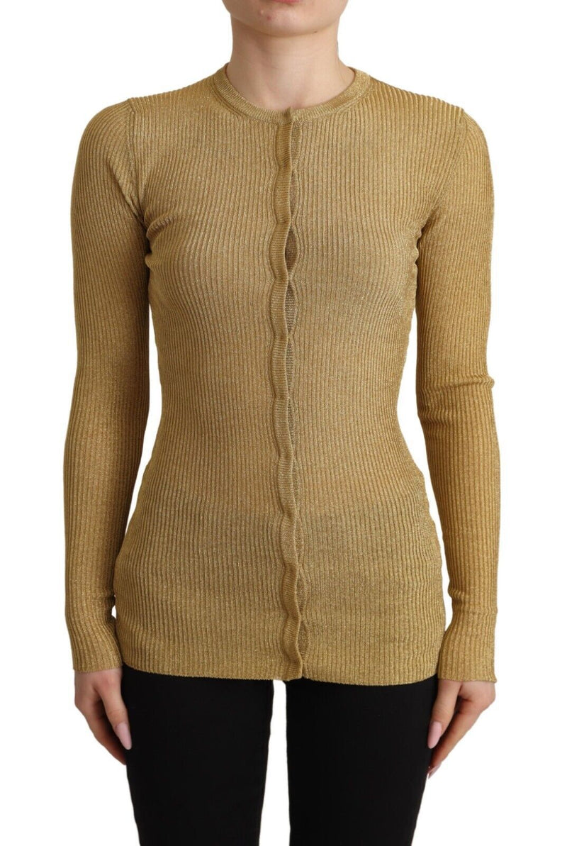 Cardigã dourado Dolce & Gabbana de mistura de viscose, com botões