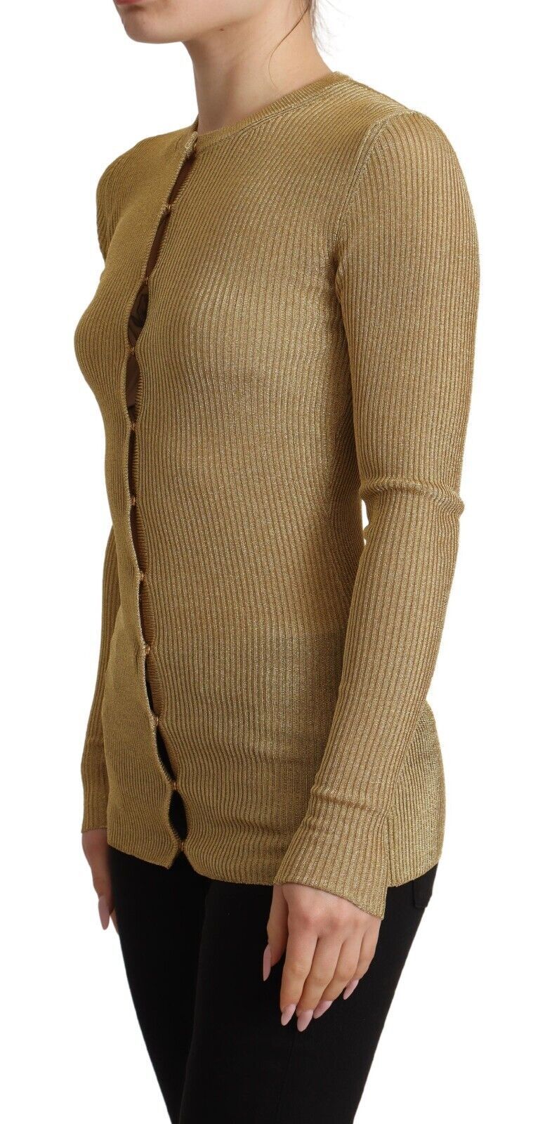 Cardigã dourado Dolce & Gabbana de mistura de viscose, com botões