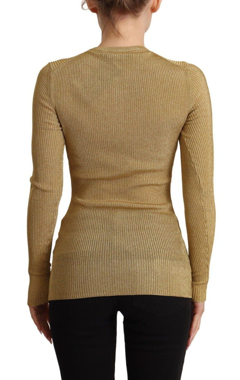 Cardigã dourado Dolce & Gabbana de mistura de viscose, com botões