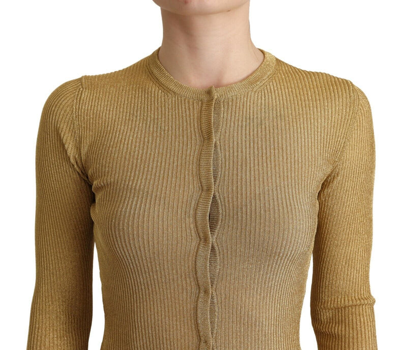 Cardigã dourado Dolce & Gabbana de mistura de viscose, com botões