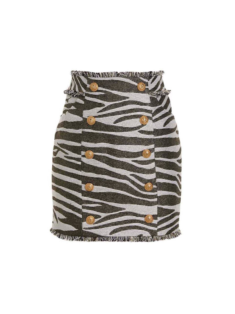 Balmain Balmain Lurex Zebra Skirt