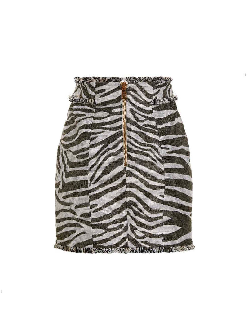 Balmain Balmain Lurex Zebra Skirt