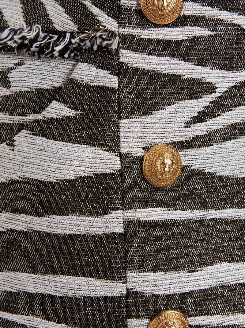 Balmain Balmain Lurex Zebra Skirt
