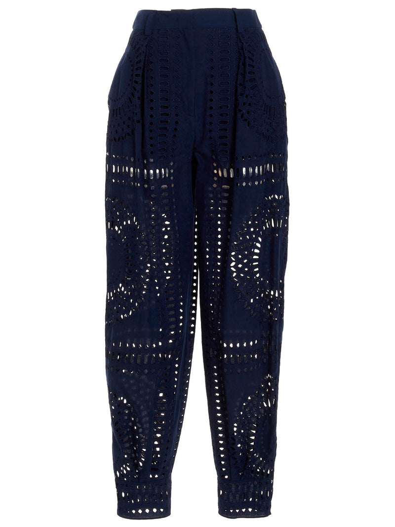 Alberta Ferretti Alberta Ferretti Embroidered Cotton Pants